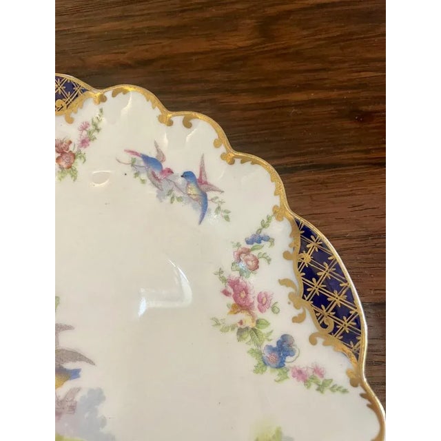 1920s Antique Hand Painted Crescent China Plates, 1920, Set of 2 For Sale - Image 5 of 10