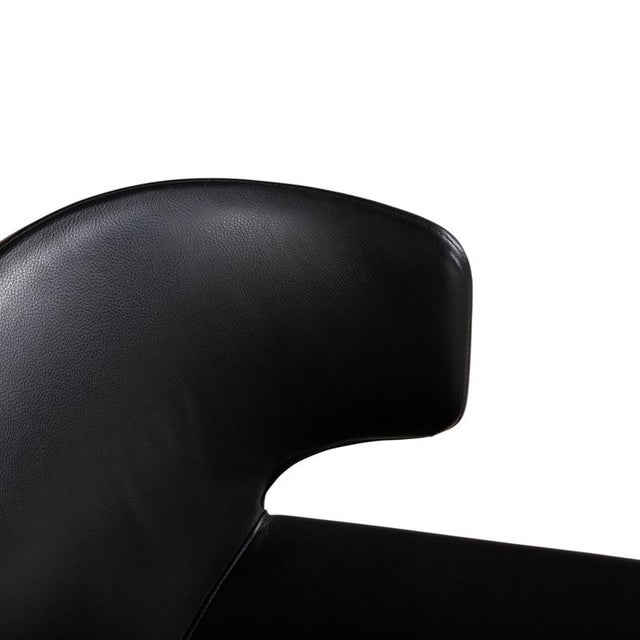 Black Hola Leather Chairs in Black from Cassina, Set of 8 For Sale - Image 8 of 14
