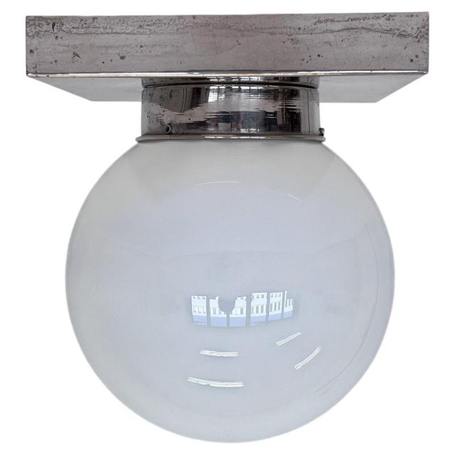 Bauhaus Chrome and Glass Ceiling Lamps, 1930s, Set of 2 For Sale - Image 9 of 9