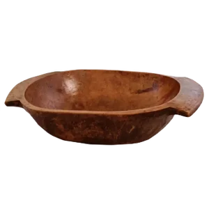 Antique Tirolean Hand-Carved Chestnut Wood Basin Bowl