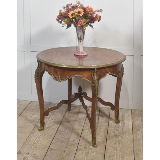 Louis XV Style Ormolu and Parquetry Circular Centre Table, 1890s For Sale - Image 12 of 16