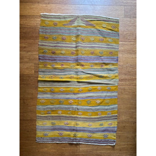 Vintage Anatolian Kilim | Geometric Tribal Design | 2'11" X 4'7" For Sale - Image 4 of 6