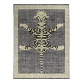 Rug & Kilim’s Oversized Tiger Rug in Charcoal, 12x18 For Sale