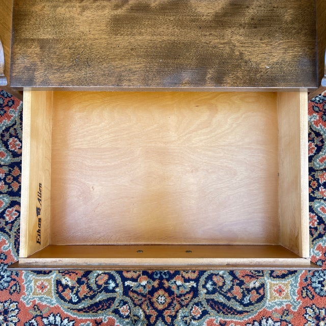 Ethan Allen 1970s Ethan Allen Classic Manor Traditional Solid Maple Nightstand (15-5206) For Sale - Image 4 of 11