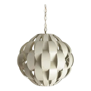 Mid Century Max Sauze Lightolier Metal Ribbon Chandelier Pendant