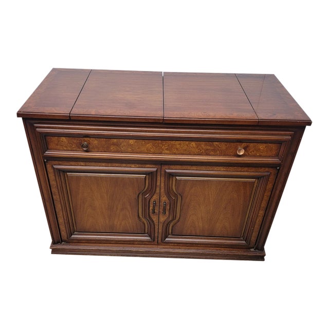 Vintage Slide Top Rolling Sideboard Cabinet For Sale