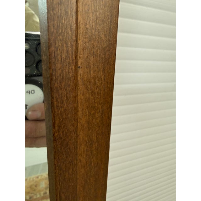 Transitional Walnut Wood Wall Mirror For Sale - Image 4 of 12