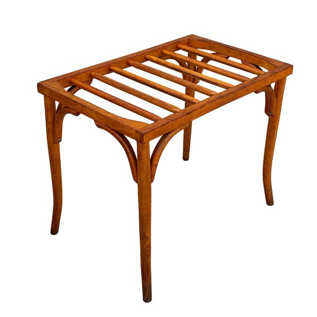 Early 20th Century Light Stain Bent Beech Suitcase Baggage Rack For Sale In Los Angeles - Image 6 of 7