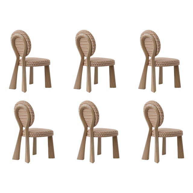Mary II Dining Chairs with Wood or Lacquered Legs by Ottiu, Set of 6 For Sale