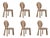 Mary II Dining Chairs with Wood or Lacquered Legs by Ottiu, Set of 6 For Sale