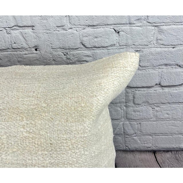Turkish 20 x 20 Hemp Pillow Turkish Cushion Natural Grayish White Pillow Cushion Cover For Sale - Image 3 of 4