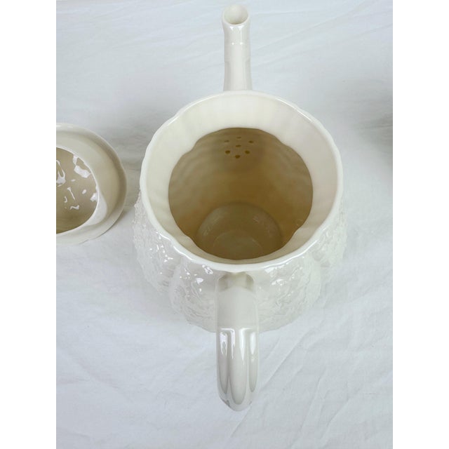 1940s Lenox Hawthorne White Tea Set- 3 Pieces For Sale In Raleigh - Image 6 of 12