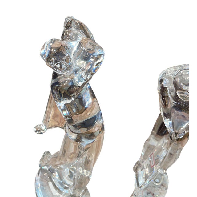Late 20th Century Pair of Baccarat Crystal Golfer Figurines For Sale In Los Angeles - Image 6 of 9