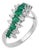 Vintage Emerald Diamond 18k White Gold Ring, Size 5.75 For Sale