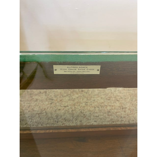 Antique Alfred Noack Oak and Glass Countertop Display Case With Brass Hardware, Oakland California Maker For Sale - Image 9 of 10
