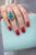 Bochic “Capri” Vintage Blue Opal, Peridot & White Topaz Ring - 18K Gold & Silver For Sale In New York - Image 6 of 8