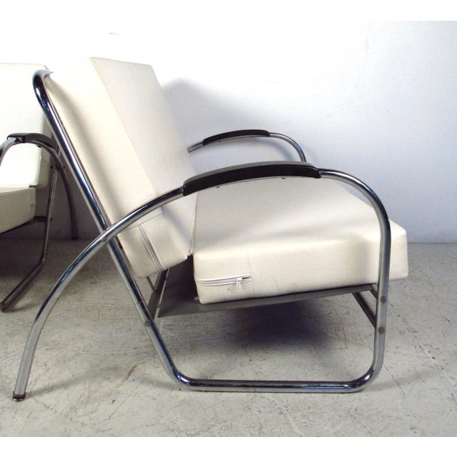 1970s Vintage Modern Oversized Lounge Chairs by Royal Metal - a Pair For Sale - Image 5 of 12