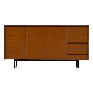 Mid-Century Swiss Highboard with Bar Compartment in Teak, 1960s For Sale