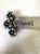 Vintage Sterling Silver and Turquoise Triple Flower Stem Brooch For Sale - Image 4 of 4