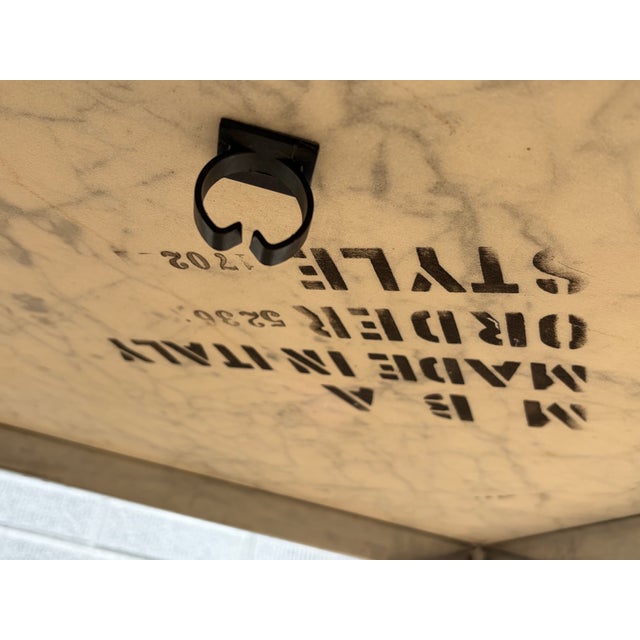 Mid 20th Century Florence Knoll Style Square Side Table in Carrera Marble and Chrome, Made in Italy For Sale - Image 12 of 12