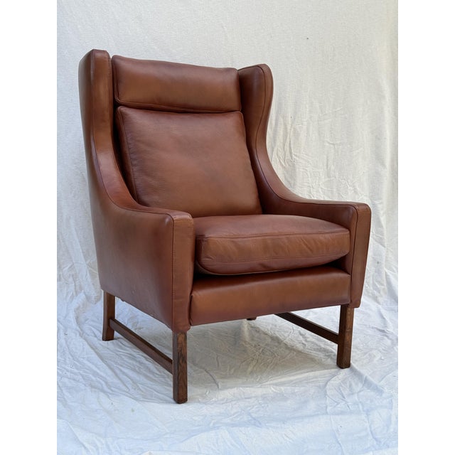 Wingback Chair in Leather by Fredrik A. Kayser for Vatne Møbler, 1962 For Sale - Image 9 of 18