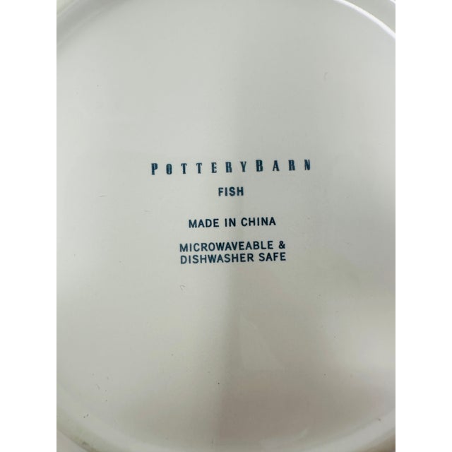 Set of 4 Vintage Pottery Barn Seashore Fish Plates | White Stoneware Figural Appetizer Salad Plates | Retired 2007 Collection | Coastal Chic For Sale - Image 13 of 13