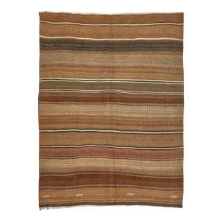 Mid 20th Century Brown Vintage Turkish Kars Kilim For Sale