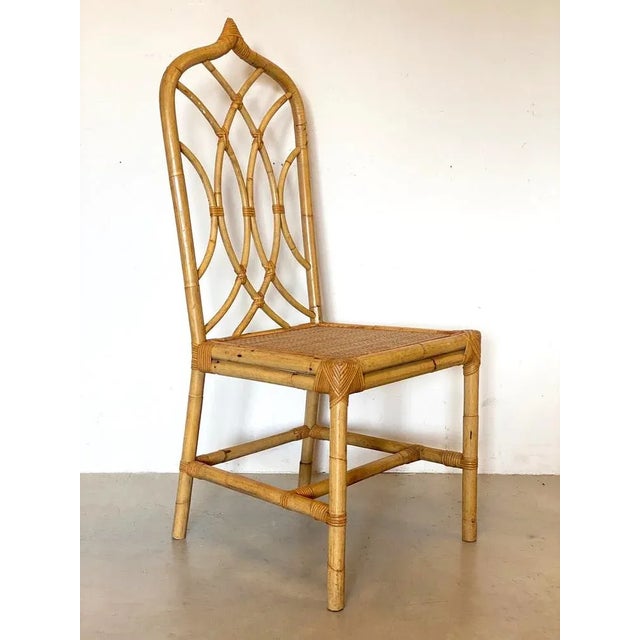Wicker and Bamboo Chair, 1970s For Sale - Image 4 of 14