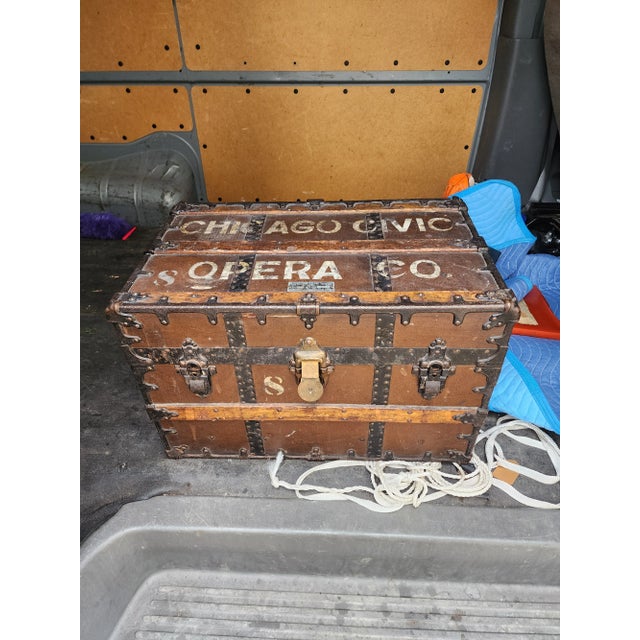 Very special early 20th century C.A.Taylor trunk with original graphics and unusual interior. This lends itself to being...