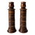Dark Oak Wood Candlestick Holders: A Pair For Sale