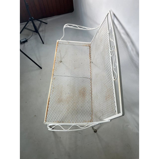 Salterini Vintage Salterini Style Wrought Iron Garden Patio Settee For Sale - Image 4 of 10