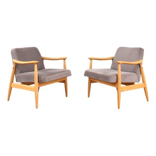 Mid-Century Polish Lounge Chairs by J. Kędziorek, 1960s, Set of 2 For Sale