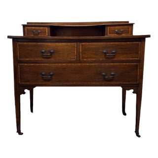 Edwardian Mahogany Dressing Table on Castors For Sale
