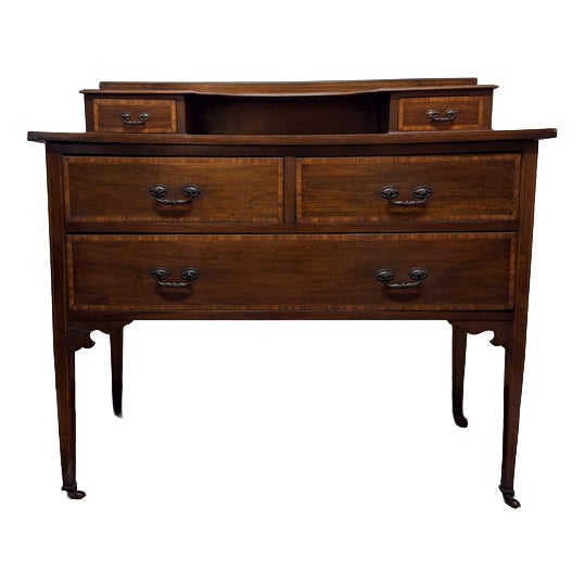 Edwardian Mahogany Dressing Table on Castors For Sale