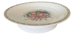 Painted Antique French Limoges Porcelain Pedestal Cake Stand, Circa 1900