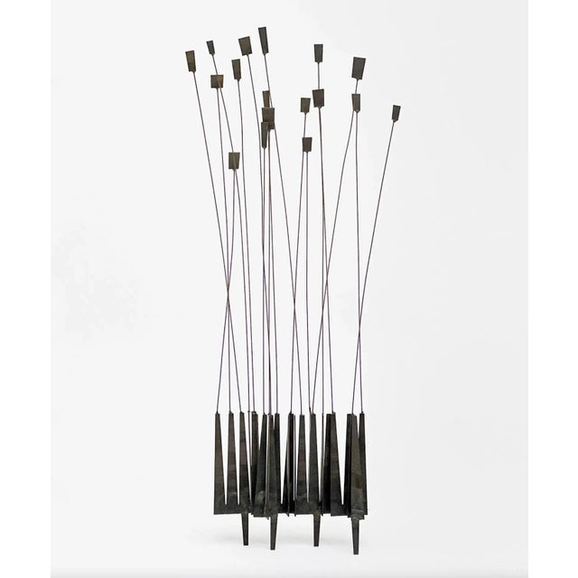 William Bowie American (1926-1994) Untitled (Abstract Composition) steel nails and welded metal 52 x 15 x 4 1/2 inches