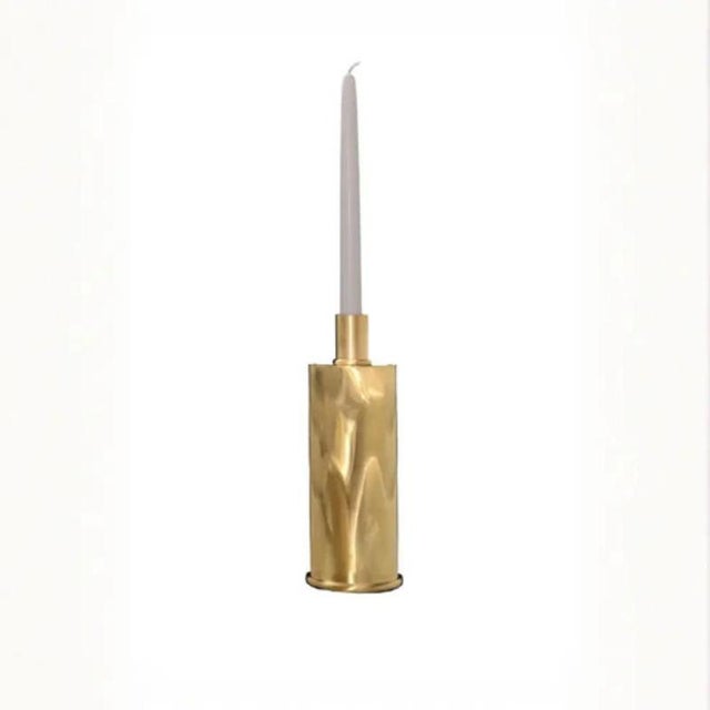 RL 02 Maxi Candleholder in Caspal Brushed Brass by Caspal For Sale - Image 6 of 10