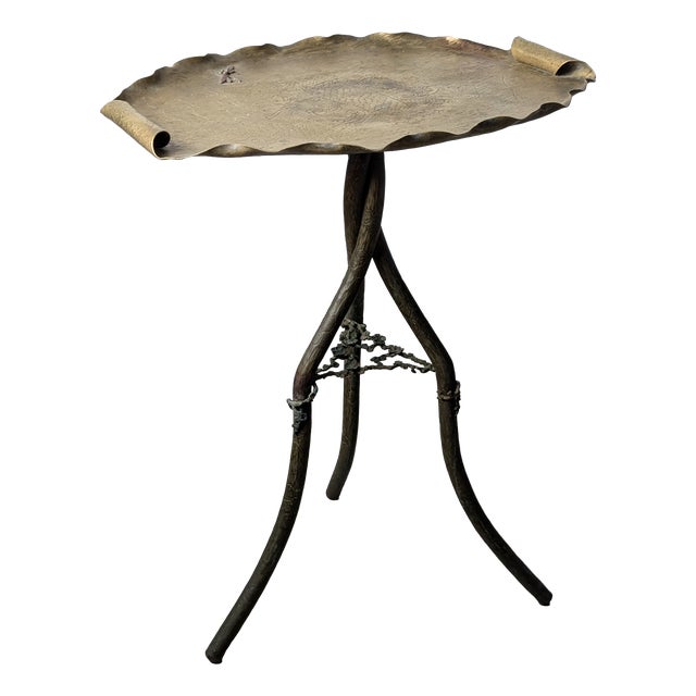 Art Nouveau Japanese Table Bronze and Brass with Dragonfly Motif, 1920s For Sale
