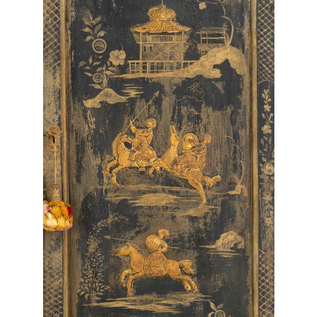 Chinoiserie Green Painted and Ebonized Secretary For Sale - Image 4 of 15