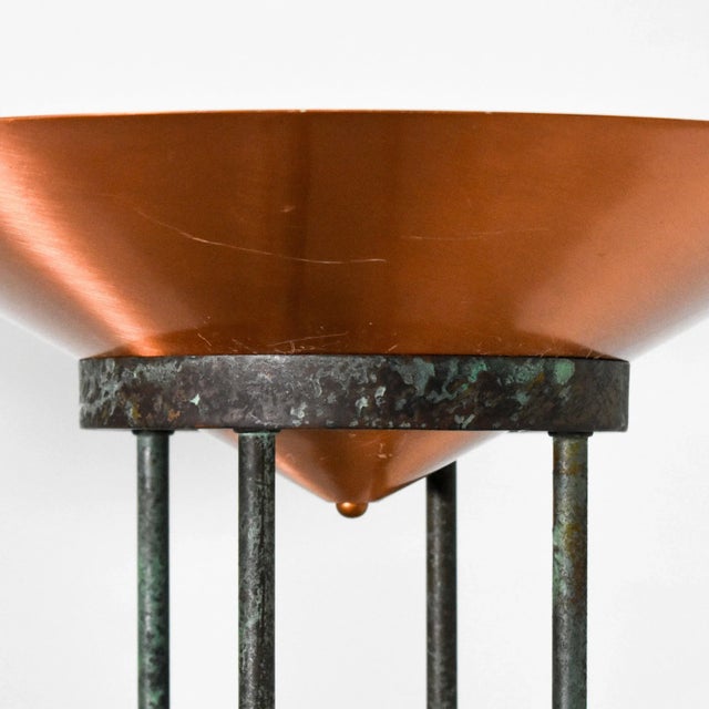 1980's Verdigris Copper Tube Torchiere Floor Lamps by Jim Bindman for Rainbow Lamp - A Pair For Sale In Tampa - Image 6 of 10