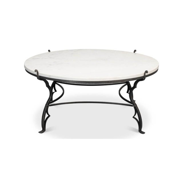 Marble and Iron Coffee Table | Chairish