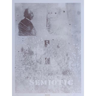 Late 20th Century "Semiotic" Abstract Figurative Numbered Lithograph by Carl Beam For Sale