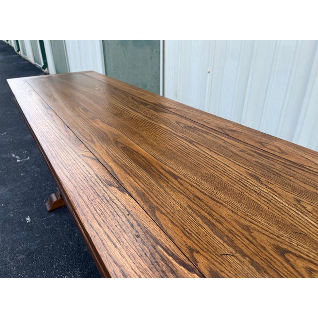 Rustic Tavern Oak Flip Top Dining Console Table For Sale - Image 4 of 12