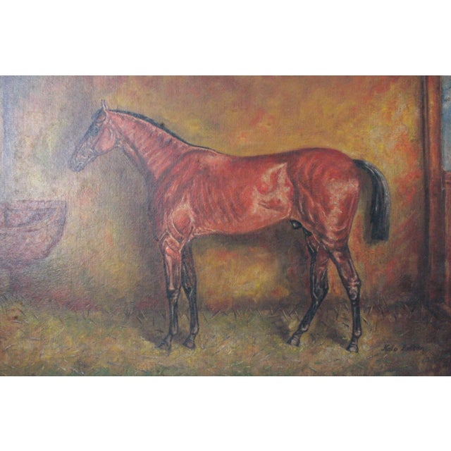 Kalo Zoltan, Chestnut Horse, 1950s, Oil on Canvas, Framed For Sale - Image 10 of 13
