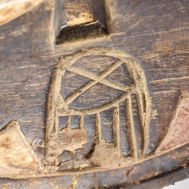 Early 20th Century Early 20th Century Teke Painted Wood Mask For Sale - Image 5 of 14