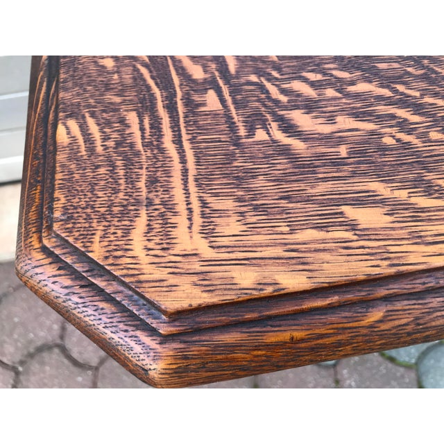 Art Nouveau Console with Drawer in Solid Oak, 1920s For Sale - Image 12 of 18