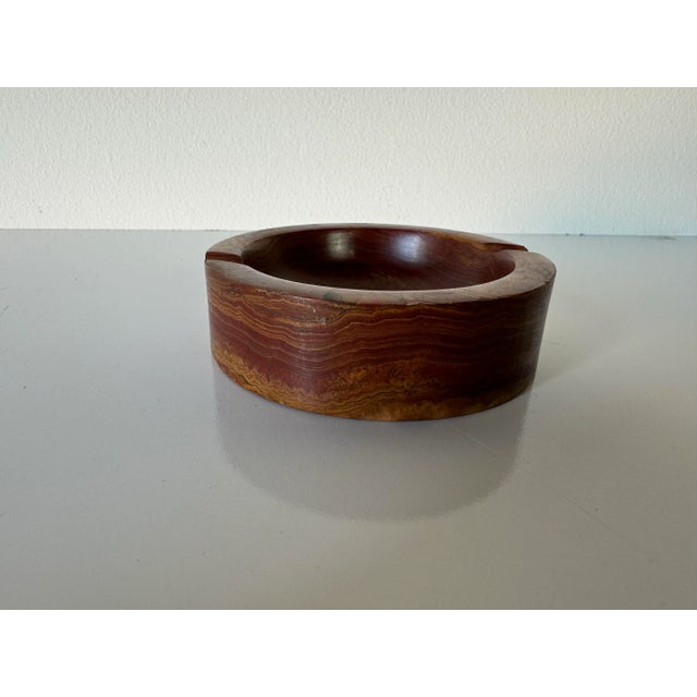 Vintage Carved Natural Red Marble / Onyx Ashtray/Sold For Sale - Image 4 of 9