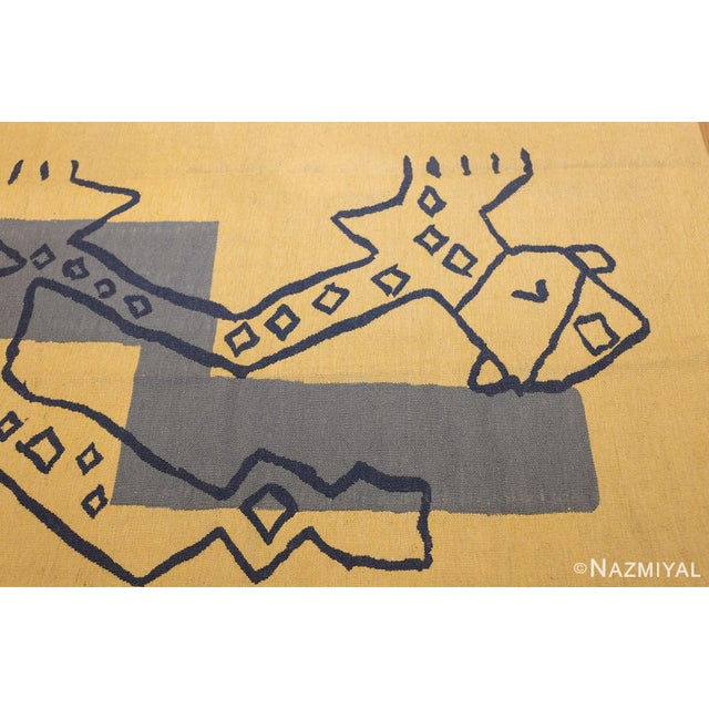 Nazmiyal Collection Vintage Abstract Art Deco French Tapestry For Sale - Image 4 of 7