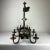 Lovely French oval wrought iron chandelier. The chandelier is really beautiful with Fleur de lis embellishments. It is...