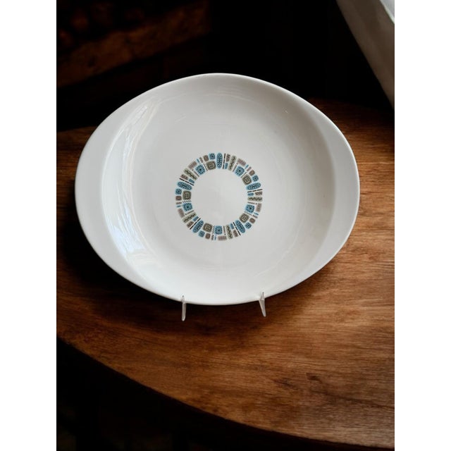 Ceramic Mid-Century Modern Atomic Serving Platter Canonsburg Pottery Temporama Pattern For Sale - Image 7 of 10